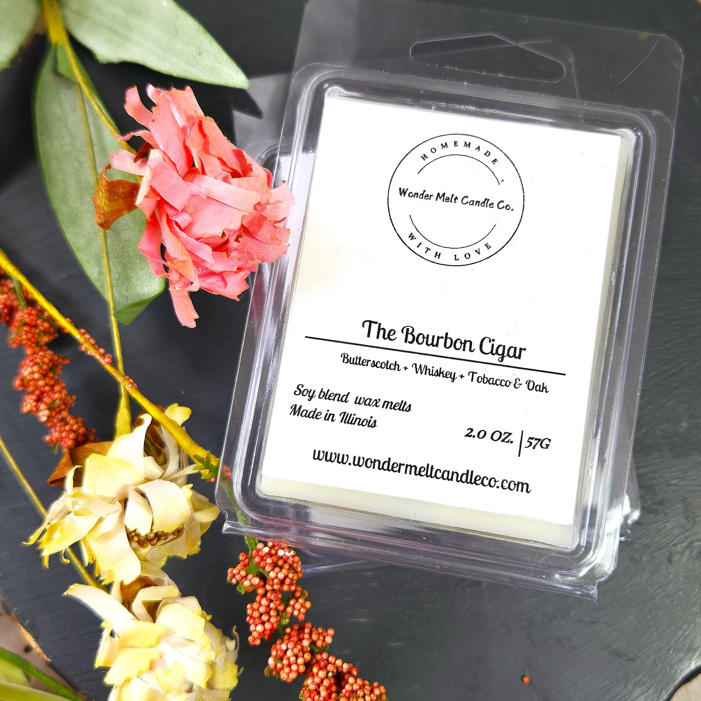 The Bourbon Cigar soy blend melts