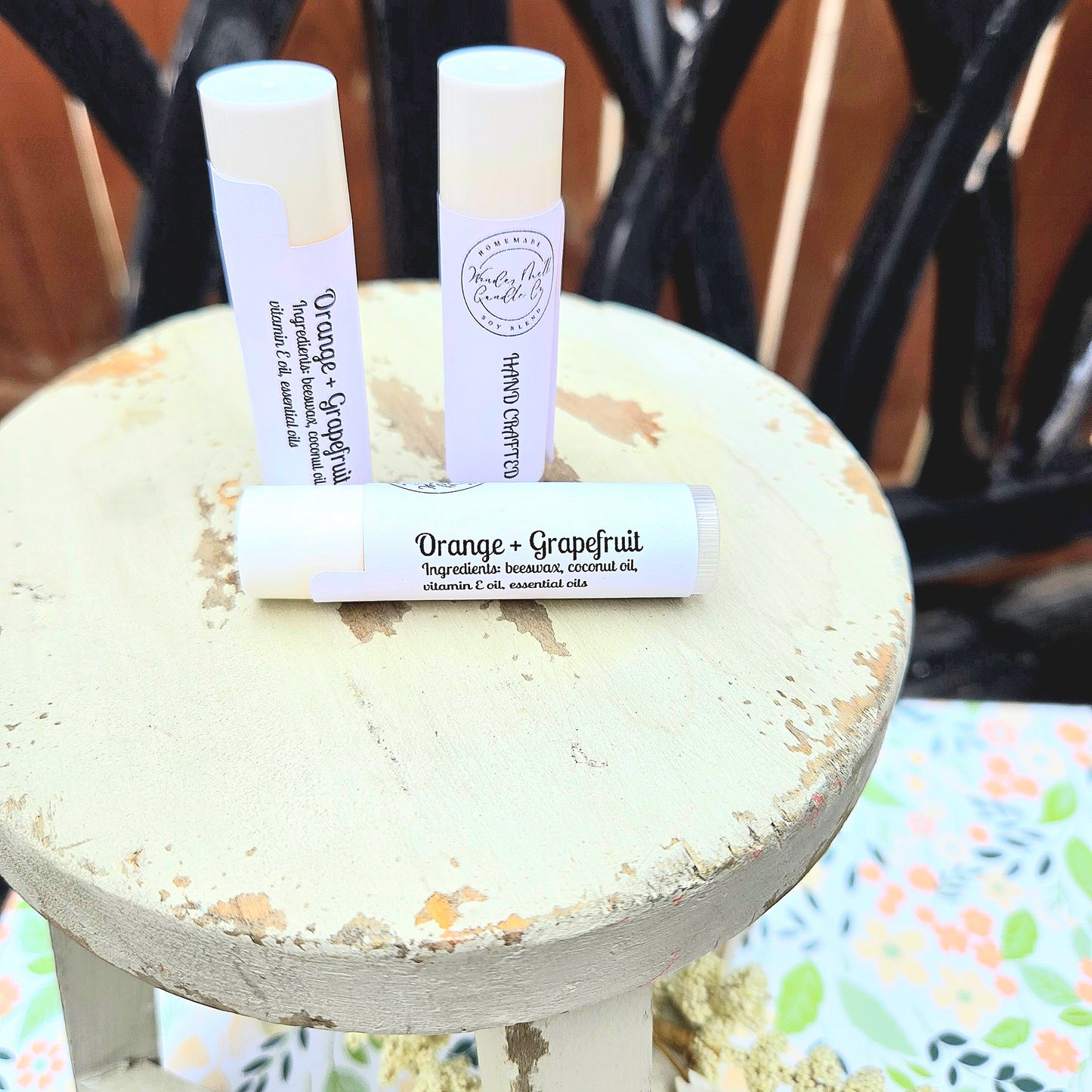 Orange and grapefruit lip balm